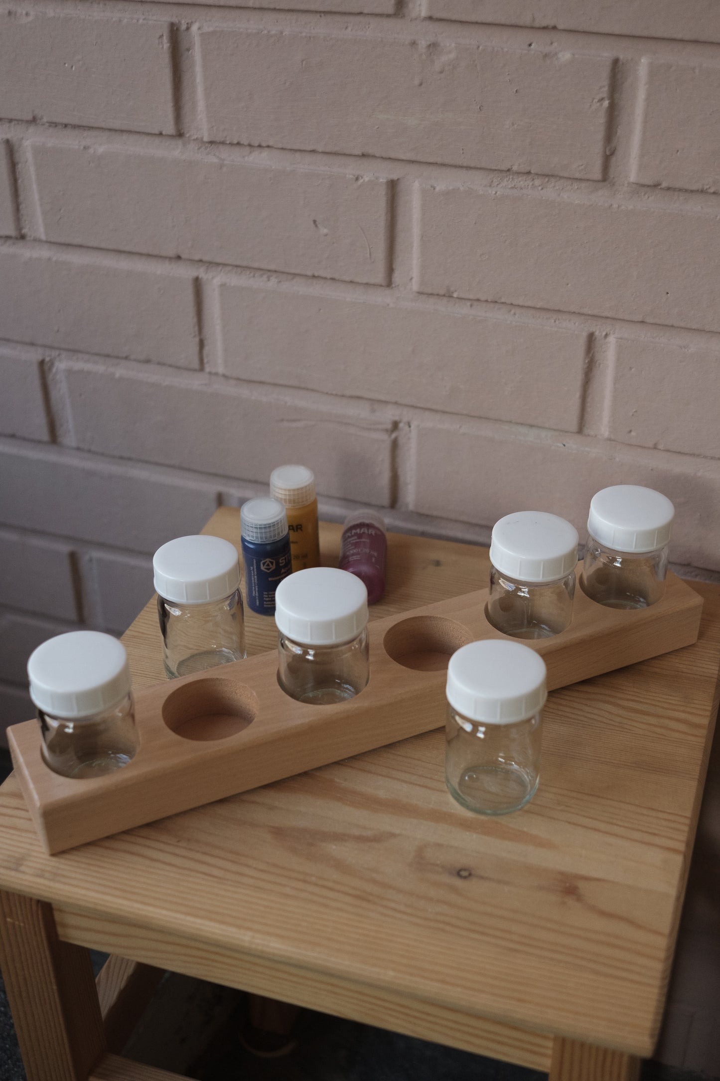 Holder til glasskrukker - stor / 6 glass inkudert