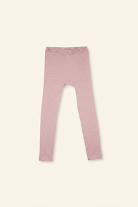 Leggings til barn - ull/silke - lys rosa