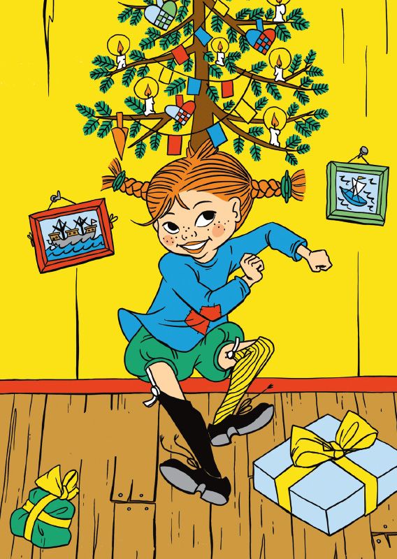 Pippi feirer jul - A6 kort