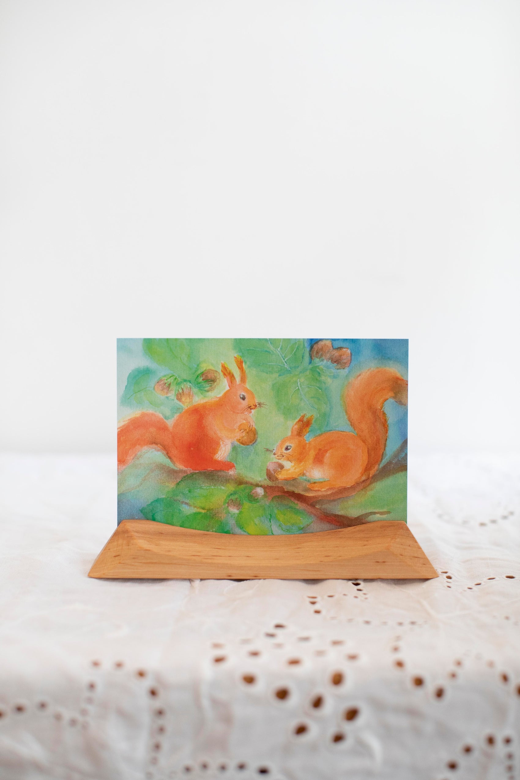 To ekorn - A6 kort