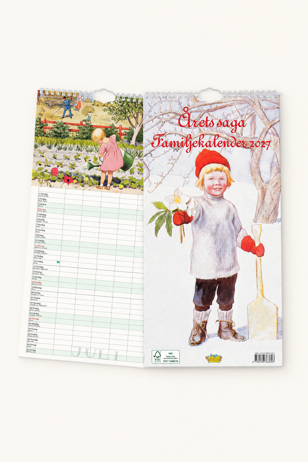 Årets saga kalender i studiostil