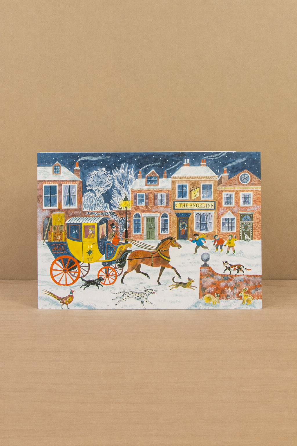 The Angel Inn - adventskalenderkort i portrettformat