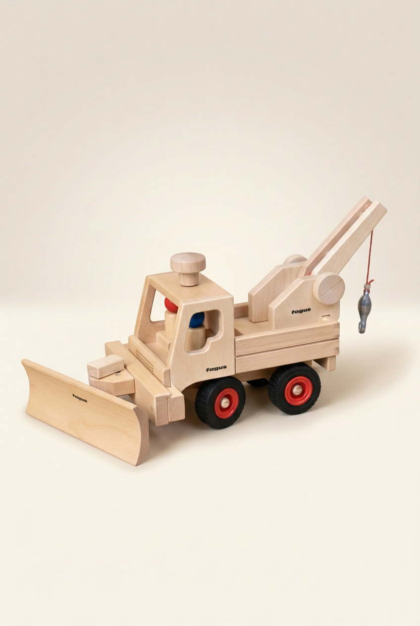 Unimog med snøplog og kran