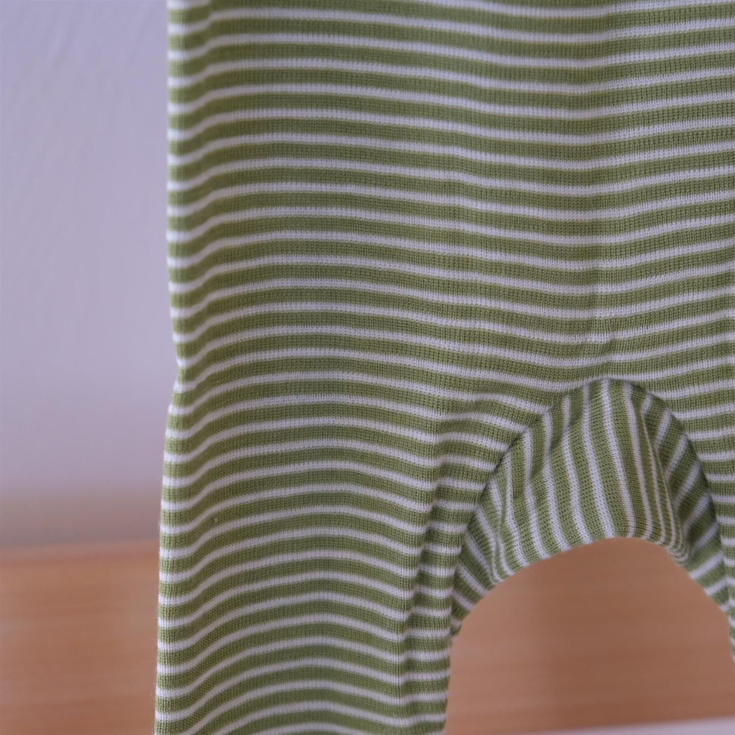 Leggings - stripete grønn/natur - Ull/Silke