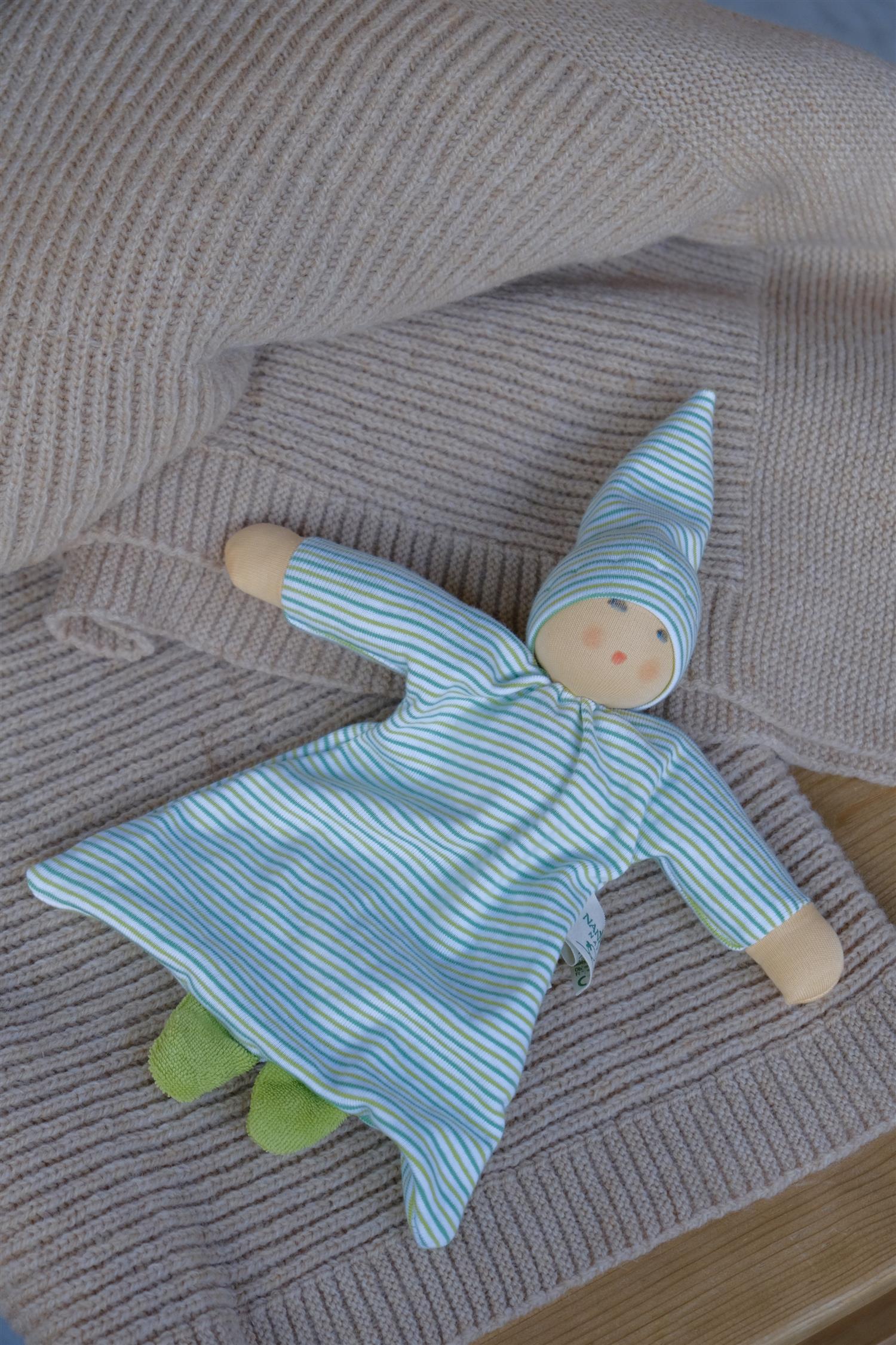 Sovedukke - stripete grønn - 24cm