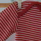 Stripete body - rød -  ull/silke
