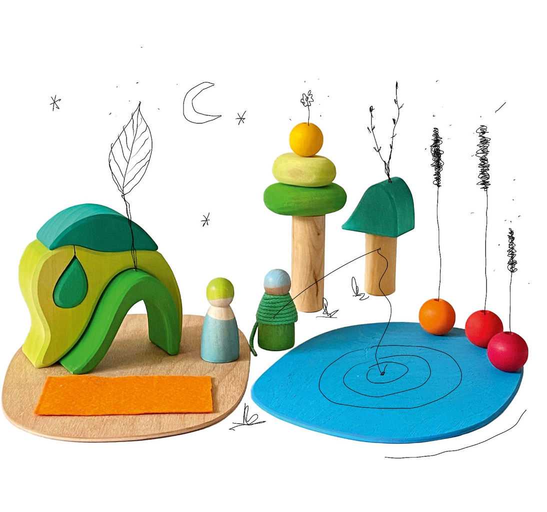 Small world play in the woods