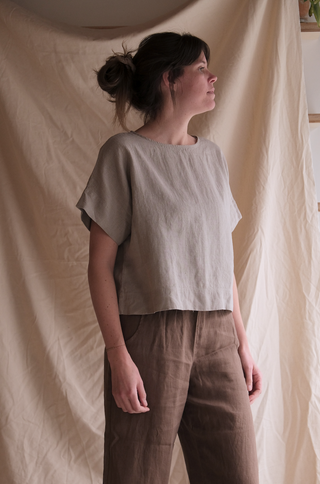 Mona top - natural grey