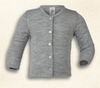 Finribbet babygenser med knapper - ull/silke