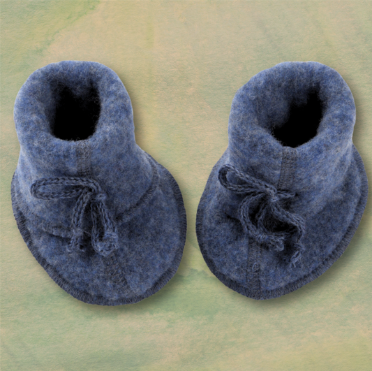 Fleece booties - blue - 3-9 mnd