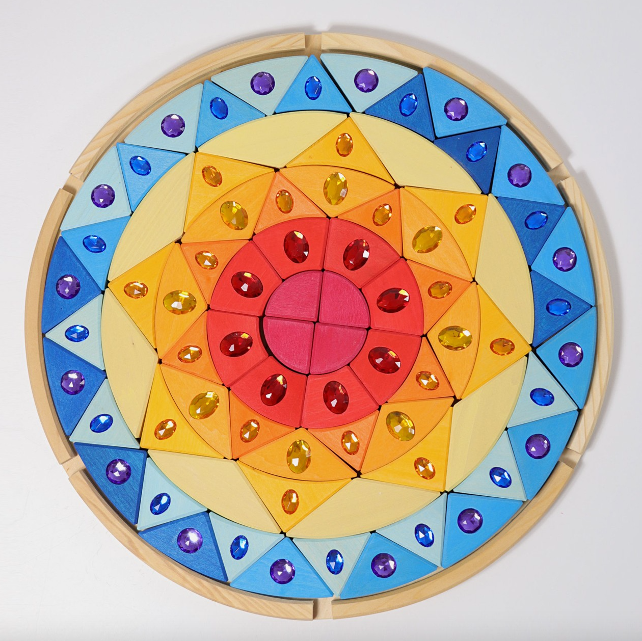 Mandala klosser i treramme - sol